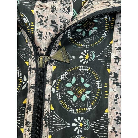 Vintage Casual Isle Women's Size Medium 100% Silk Windbreaker Geometric Mob Wife - Picture 4 of 13